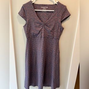 Toad&Co Midi Sporty Gray and Orange Dress, Size Small